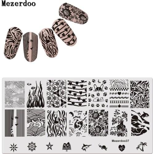 Deer Dog Cute Plates Stamp Stamping Image Plate Print Nail Art Template DIY Nail Stamping Template Love Hear Wave Pattern Animal
