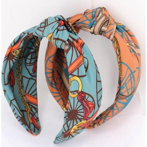 Vintage Bohemia Print Flower Bezel Hair Bands For Women Hair Clips Turban Headband Girls Hair Accessories Hoop opaska Headwear