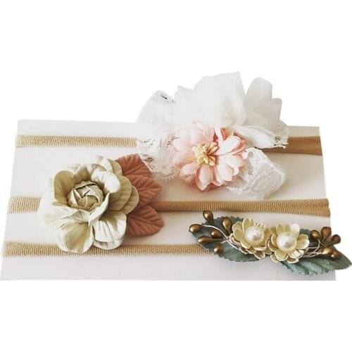 3 Pcs Baby Girl Headwear Kids Floral Hair Band Headwear Hair Accessories Elastic Girls Headbands Holiday Party