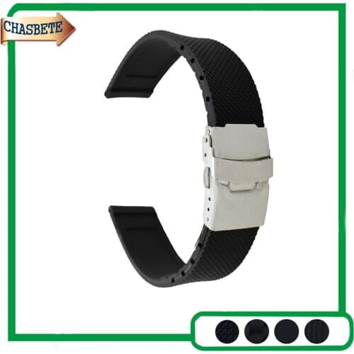 Silicone Rubber Watch Band for Breitling Watchband 18mm 20mm 22mm 24mm Men Women Resin Strap Belt Wrist Loop Bracelet Black