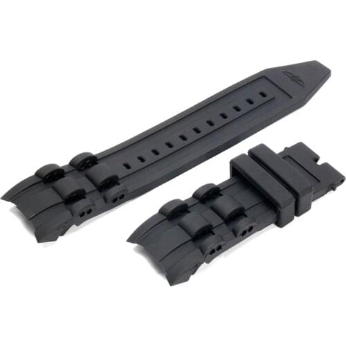 26mm Silicone Rubber Watchband Black Luxury Mens Wristband Watch Bracelet Replacement Strap No Buckle For/Invicta/Pro/Diver