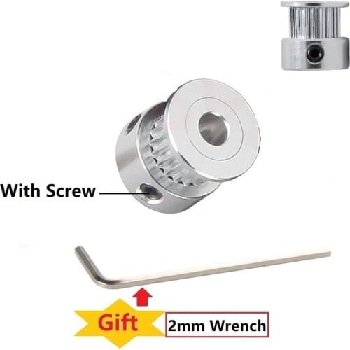 MEGA GT2 20 tooth Timing Pulley Aluminum 3D Printer Parts 2GT 20teeth Bore 5mm Width 6mm Part Synchronous Wheel Gear Screw Teeth