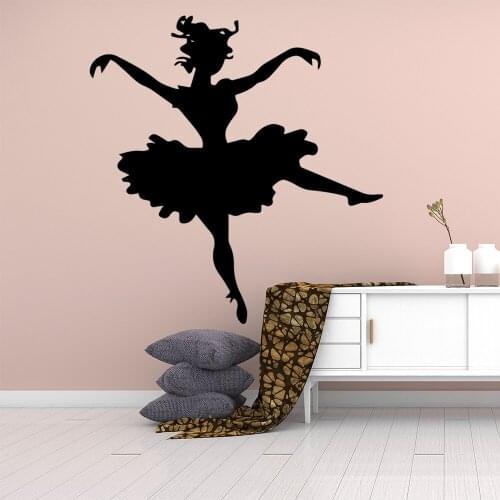 Cute Dancing Woman Self Adhesive Vinyl Wallpaper Wall Decorations Living Room Room Decoration