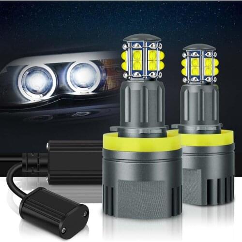 2Pcs LED Angel Eyes Lights Canbus for BMW E60 E61 E63 X5 E70 X6 E71 E90 E91 E92 E93 M3 E89 E82 E87 H8 LED Headlight 6000K White