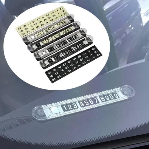 Crystal Diamonds Car Temporary Telephone Number Parking Card Sucker Luminous Sticker Card for For Mini Cooper JCW S Accessories