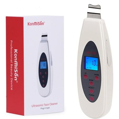 Ultrasonic Skin Scrubber Cleanser Face Cleansing Acne Removal Facial Massager Ultrasound Peeling Clean Tone Lift