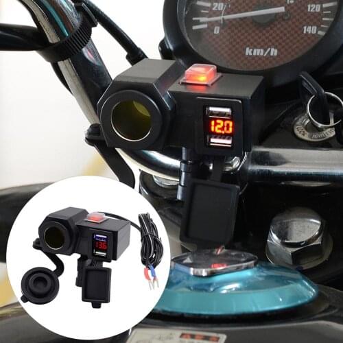 DC12V 4.2A Universal Modified Motorcycle Third Generation C Type USB Charger Adapter with Voltmeter Motorcycle Accessories