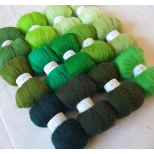 WFPFBEC 60g FELT for wool fiber combed 100% wool merino roving wool for needle felting 5g/bag 12colors