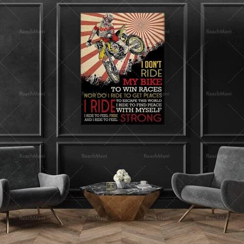 I Don't Ride My Bike To Win Races, I Ride To Escape This World, Mountain Bike Poster, Biker Art Print