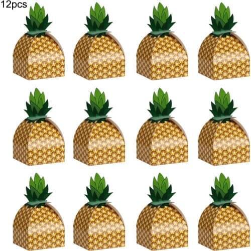 12pcs Paper Pineapple Candy Box Gift Bag Wedding Gift Box Baby Shower Favors Birthday Party Christmas Supply Wedding Decoration