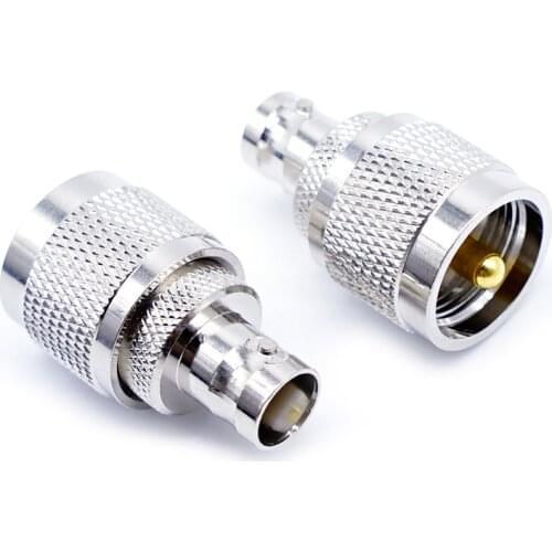 2pcs Coaxial RF Adapter BNC Female To UHF Male Sl16 Pure Copper
