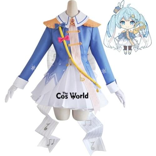 Vocaloid 2020 Snow Miku Dress Uniform Outfit Anime Customize Cosplay Costumes