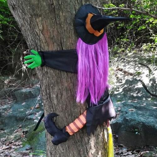 2021 Funny Witch Doll Wear-resistant Easy to Install Interesting Fabric Hilarious Tree Hanging Ornament for Halloween