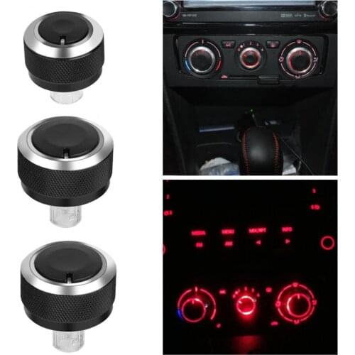 3pcs Aluminum Car Air-Condition Control Panel Switch Knob for VW GOLF 5 MK5 2005-2009 Air Conditioning Heat Control Switch