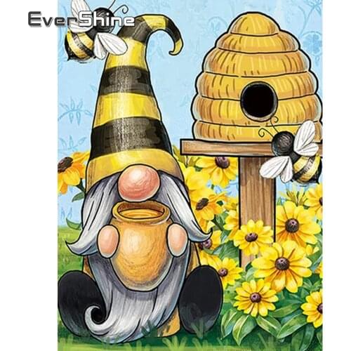 EverShine DIY 5D Diamond Mosaic Cartoon Cross Stitch Diamond Painting Santa Claus Picture Rhinestones Bee Handicraft Hobby Gift