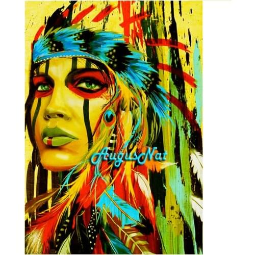 American native indian diy diamond painting woman wall art picture 5d diamond dotz diamond mosiac stickers needle artwork crafts