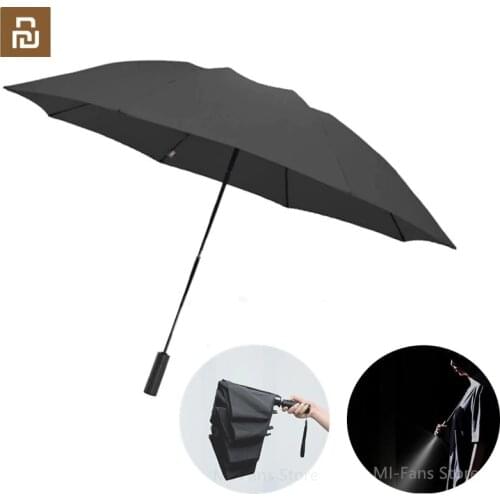 Youpin 90Fun 8K Automatic Reverse Folding Umbrella Led Luminous Windproof Wind Resistant Umbrella UPF50+ Anti UV With LED Light