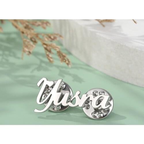 Custom Name Brooch Pins initial Brooch Initial Letters Brooches Handmade Jewelry Wedding Bridesmaid Gifts for Women Men