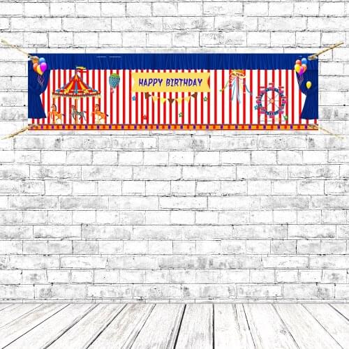 Circus Theme Birthday Party Banners Retro Rustic Circo Background Backdrops Posters With Grommets