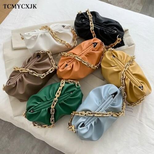 Travel Shoulder Bags Armpit Bag Solid Color Pleated Tote Bag 2021 Fashion New High-quality Soft Leather Womens Designer Handbag