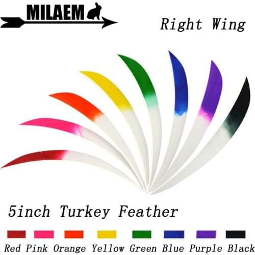 50/100pcs 5inch Archery Turkey Feathers Fletching Arrow Feathers Wooden Bamboo Carbon Arrow Shaft Outdoor Shooting Accessories