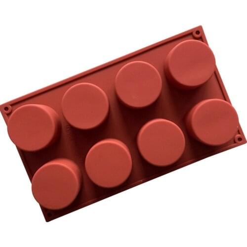 8 Cavity Round Silicone Cake Mold Pastry Baking Round Jelly Pudding Soap Form Ice Cake Decoration Tool Disc Bread Biscuit Mould