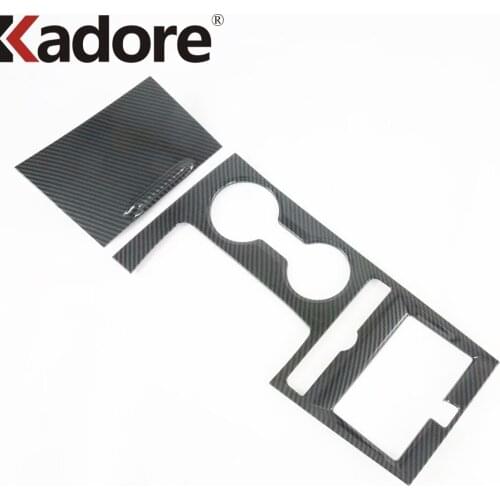 Interior Gear Shift Panel Cover Trim For Kia Optima 2021 2022 Carbon Fiber Water Cup Holder Frame Trims Car Accessories LHD