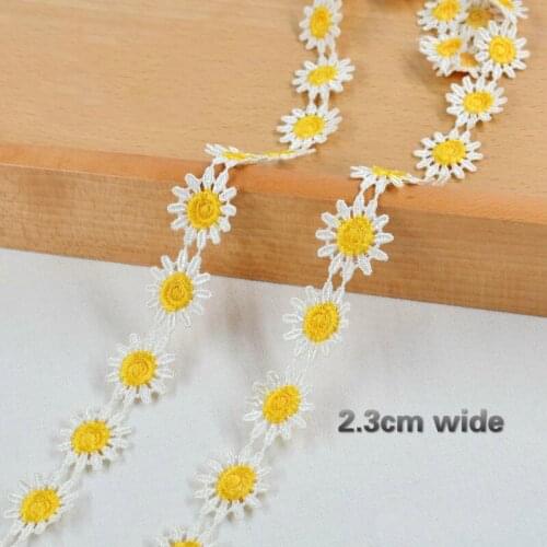 2.3cm Wide Exquisite Sunflower Flower Fine Lace Ribbon DIY Clothing Skirt Hat Wallet Sewing Accessories Pet Toy Clothes Trim