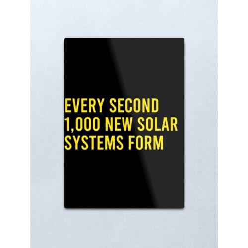 Every Second 1000 New Solar Systems Form (yellow) Metal Print Tin Sign Vintage Metal Wall Sign Plaque Retro Garage Shed Car