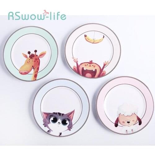 Cartoon Ceramic Dish Creative Western Dish Household Dish Fruit Plate Children Tableware For Home Kitchen Supplies