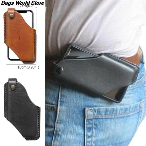 Men Cellphone Loop Holster Case Belt Waist Bag Props PU Leather Purse Phone Wallet