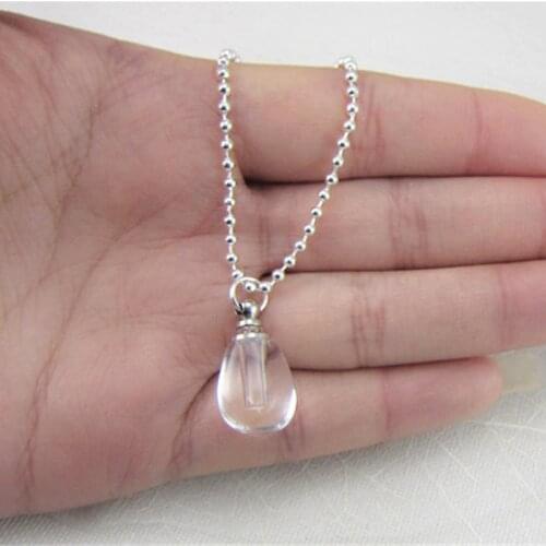 0.2ML Mini Glass Bottle Pendant Necklace Perfume Essential oil Keep Openable Small Bottle Necklaces For Women Jewelry Gift B065