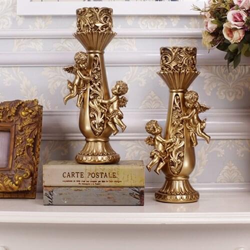 Nordic Angel Candlestick Retro Home Decoration Candle Holder Living Room TV Wine Cabinet Porch Luxury Furnishings Crafts