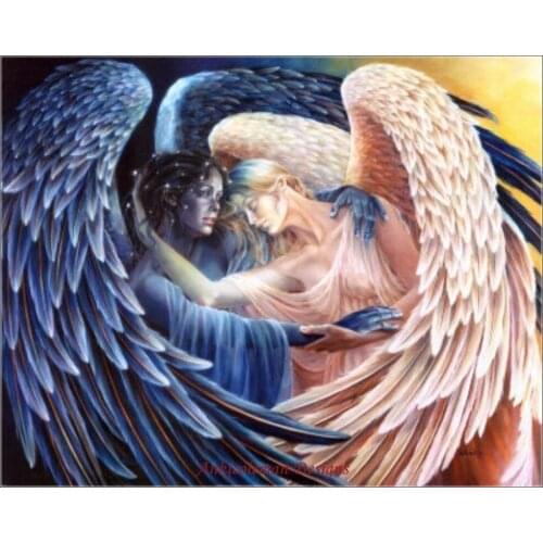 Needlework for embroidery DIY DMC High Quality - Counted Cross Stitch Kits 14 ct Oil painting - Day and Night Angels