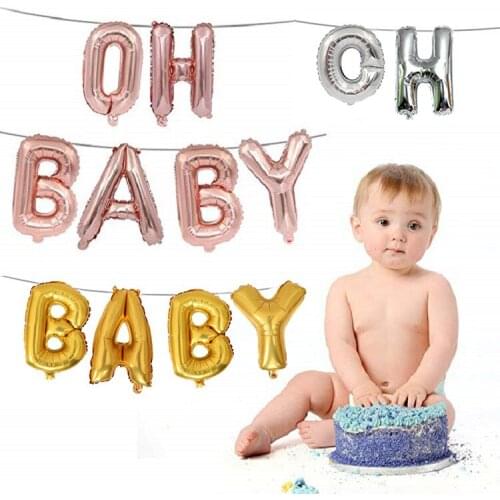 SLSGZX OH BABY Gender Reveal Letter Foil Balloons Its a Boy Girl Baby Shower Favors Birthday Party Decorations Kids Babyshower