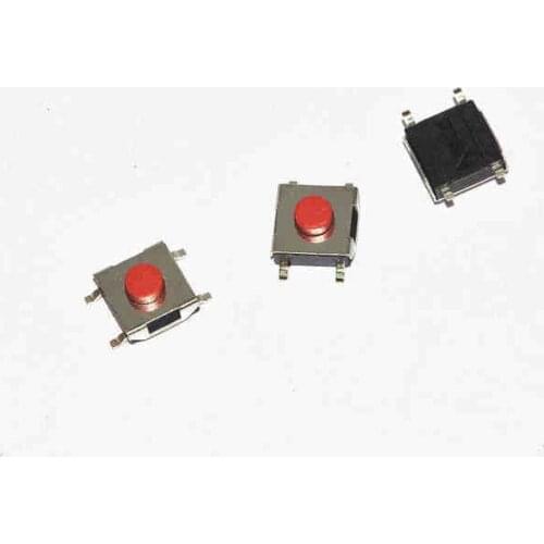 200PCS/LOT 6*6*3.4MM SMD Tact Switch 4 feet waterproof copper red head 6x6x3.4