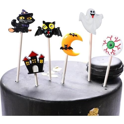 Halloween Cake Decoration Party Dessert Cake Topper Halloween Party Resin cake insert Pumpkin Bat Decoration Sign Cake Topper
