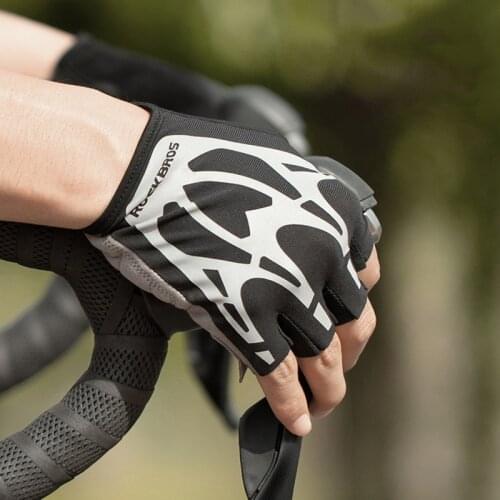 ROCKBROS Cycling Gloves Half-finger Women Men Reflective Wear-resistant Non-slip Bicycle Gloves Outdoor Fitness Specialized