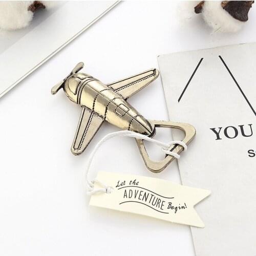 10pcs/lot Antique Air Plane Airplane Shape Wine Beer Bottle Opener Metal Openers For Wedding Party Gift Favors