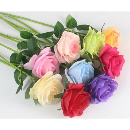 10 Pcs Fake Rose Flowers Silk Flower Home Hotel Wedding Table Decoration Roses Artificial Flowers Garland
