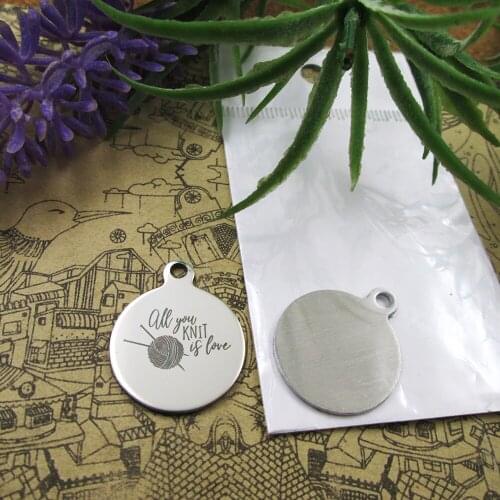 20pcs--"All you knit is love"stainless steel charms 5 styles for choosing DIY Charms for necklace bracelet
