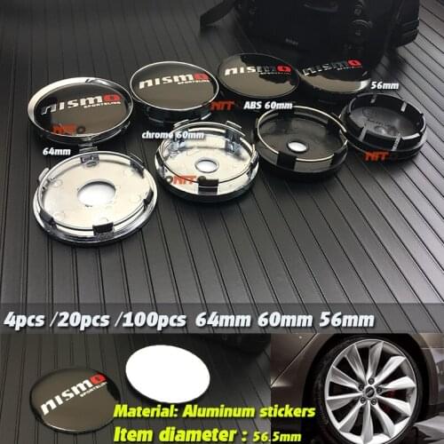 100pcs 20pcs 4pcs 56mm 60mm 64mm 135mm Nismo Car Wheel Center Cover Hub Cap Resin Badge Emblem Sticker Hub Caps Car Logo