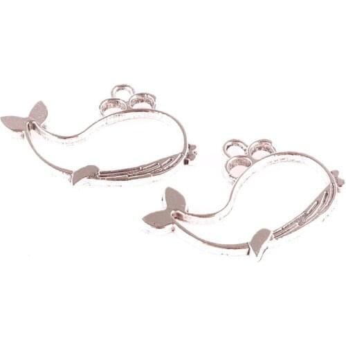 15pcs Tibetan Silver Whale Fish Charms Pendants For Necklace Bracelet Jewelry Making DIY Handmade 23497