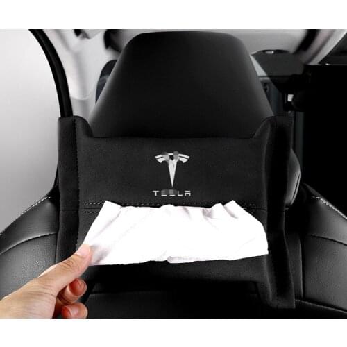 Armrest Box Tissue Holder for Tesla Model 3 Model X Model S Model Y Turn Fur Bag Hanging Paper Towel Clip Napkin Holder Case