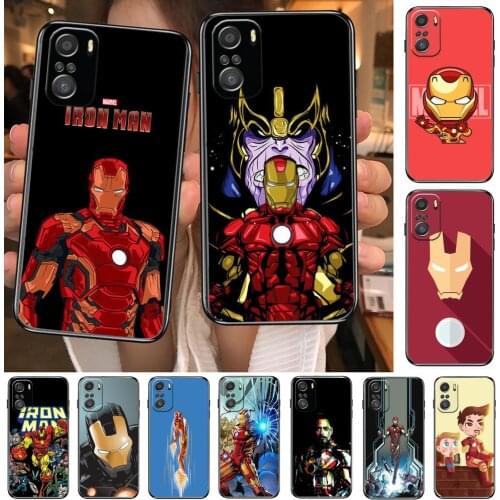 Marvel Iron Man Phone Case For xiaomi redmi 11 Lite pro Ultra 10 9 8 MIX 4 FOLD 10T Black Cover Silicone Back Prett
