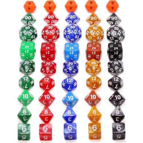 9 PCS Digital Dice 9 Size Dice Gaming Dice Standard Multi Sided Decider Game Dice High Quality Acrylic