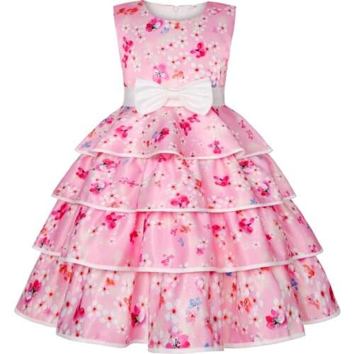 Baby Clothes 2021 New Girl Cake Dress Printing Children Princess Dresses Birthday Party Dress Children Clothing Baby Girls Dress