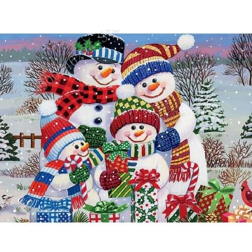 Home Decor full Diamond Painting snowman family Cross Stitch DIY Bead Embroidery Diamond Art sweet home Handwork FF3035