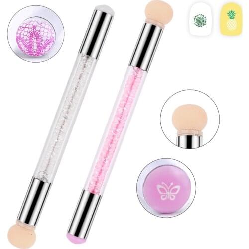 Dotting Blooming Pen Sponge for Nail Art Brush 2 Side Reusable Nail Stamping Stamper 3D Nails Polish Gradient Color Tools UV Gel