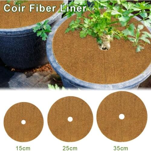 10Pcs Coir Fiber Liner Round Coconut Natural Coconut Fibers Disc Coir Weed Control Rings for Weed Control Plant Cover Flower Pot